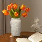 Rustic Tall Terracotta Vase for Home Decor