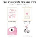 Set of 4 Trendy Pink Wall Art Prints