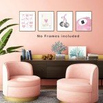Set of 4 Trendy Pink Wall Art Prints