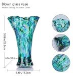 Teal Glass Vase - 9" for Floral Decor