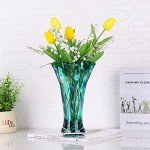Teal Glass Vase - 9" for Floral Decor