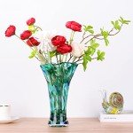 Teal Glass Vase - 9" for Floral Decor