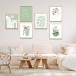 Sage Green Botanical Posters for Home Decor