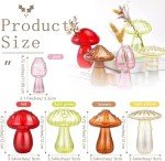 Set of 5 Colorful Mushroom Glass Vases