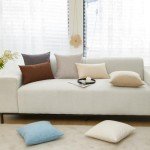 Beige Solid Linen Throw Pillow Covers, 18x18 Inches