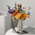 Modern Silver Ceramic Vase for Home Decor