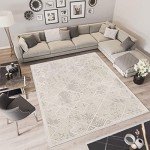 Moroccan Geometric Stripe Soft Area Rug - Ivory