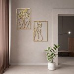 Gold Minimalist Wall Art Set of 4