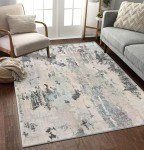 Modern Abstract Non-Slip Area Rug - Grey