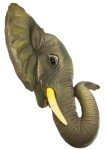 Mini African Elephant Head Wall Statue - 9