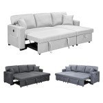 Dark Grey Modular Sofa Bed with USB Charging