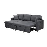 Dark Grey Modular Sofa Bed with USB Charging