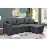 Dark Grey Modular Sofa Bed with USB Charging