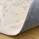 Moroccan Geometric Stripe Soft Area Rug - Ivory