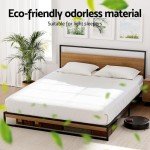 Queen Metal Bed Frame with Headboard and Storage