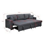 Dark Grey Modular Sofa Bed with USB Charging