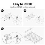 Queen Metal Bed Frame with Headboard and Storage
