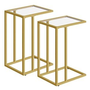 Gold C Shaped End Table Set of 2