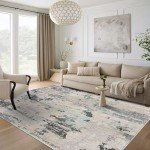 Modern Abstract Non-Slip Area Rug - Grey
