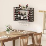 Wall-Mounted Metal Wine Rack and Glass Holder