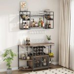 Modern Wall Mounted Wine Rack and Bar Shelves