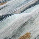 Soft Modern Black and Gold Area Rug 200x200 cm