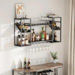 Modern Wall Mounted Wine Rack and Bar Shelves