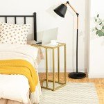 Gold C Shaped End Table Set of 2