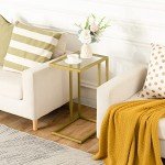 Gold C Shaped End Table Set of 2