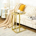 Gold C Shaped End Table Set of 2