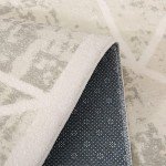 Moroccan Geometric Stripe Soft Area Rug - Ivory