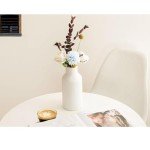 Set of 3 White Ribbed Ceramic Vases