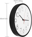 12" Silent Non-Ticking Round Wall Clock
