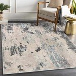 Modern Abstract Non-Slip Area Rug - Grey