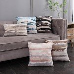 Set of 2 Grey Fur Throw Pillow Covers 18x18