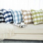 Navy & White Plaid Throw Pillow Covers - 18x18