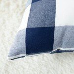 Navy & White Plaid Throw Pillow Covers - 18x18