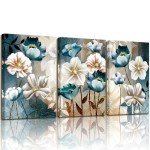 3 Piece Lotus Flower Canvas Wall Art Set