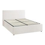 Double Size Gas Lift Storage Bed Frame in White