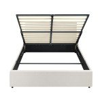 Double Size Gas Lift Storage Bed Frame in White