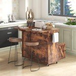 Giantex Mobile Kitchen Island with Drop Leaf