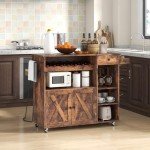 Giantex Mobile Kitchen Island with Drop Leaf
