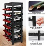 6-Tier Bamboo Wine Rack with Table Top