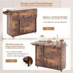 Giantex Mobile Kitchen Island with Drop Leaf