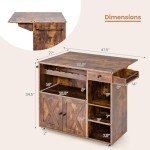 Giantex Mobile Kitchen Island with Drop Leaf