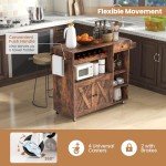 Giantex Mobile Kitchen Island with Drop Leaf