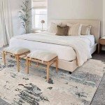 Modern Abstract Non-Slip Area Rug - Grey