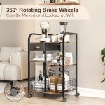 Rustic Mobile Coffee Cart with Storage Drawer