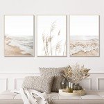 Set of 3 Beach Boho Coastal Canvas Prints