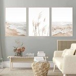 Set of 3 Beach Boho Coastal Canvas Prints